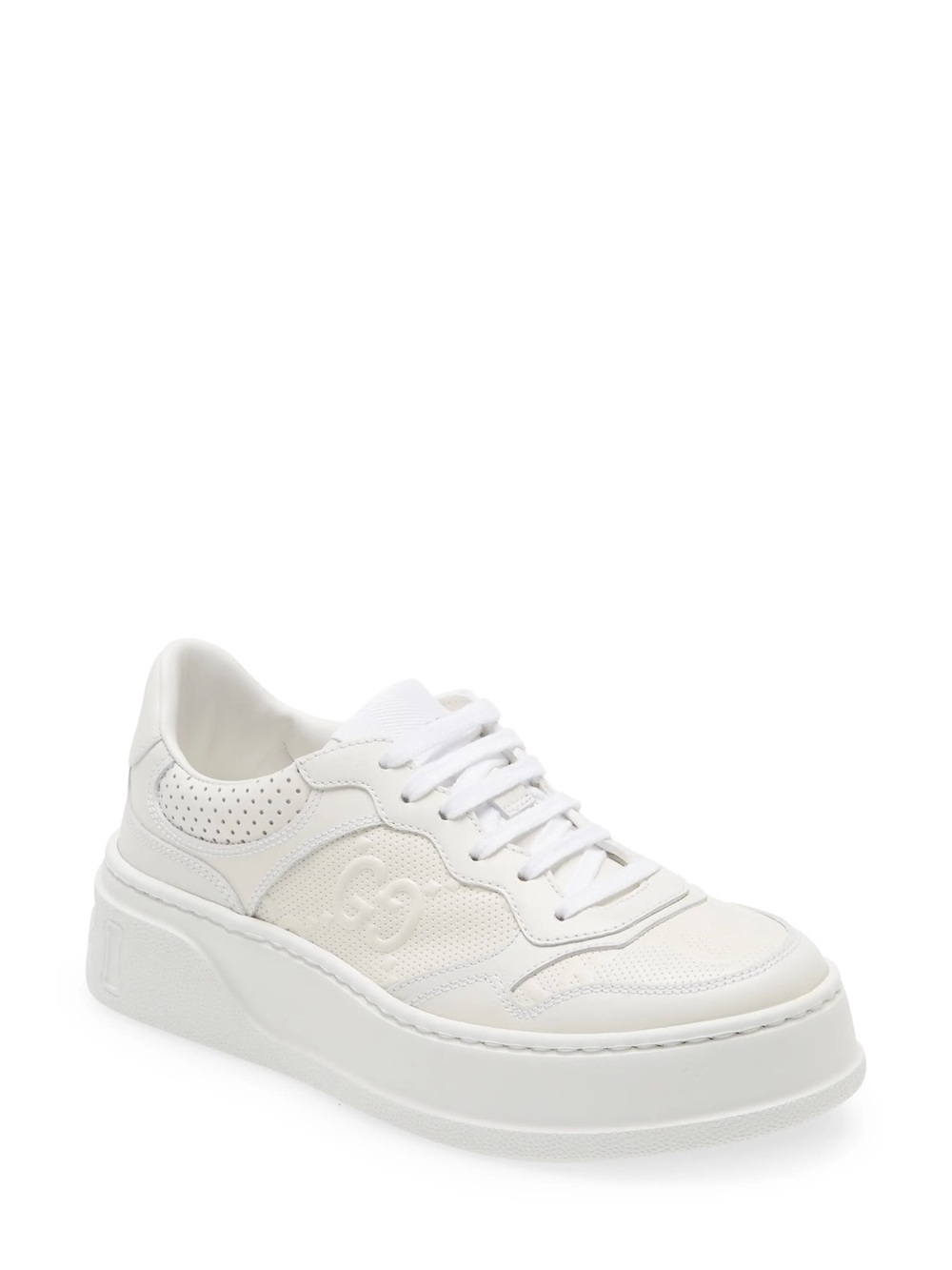 Gucci White GG Low Top Platform Sneakers 40.5